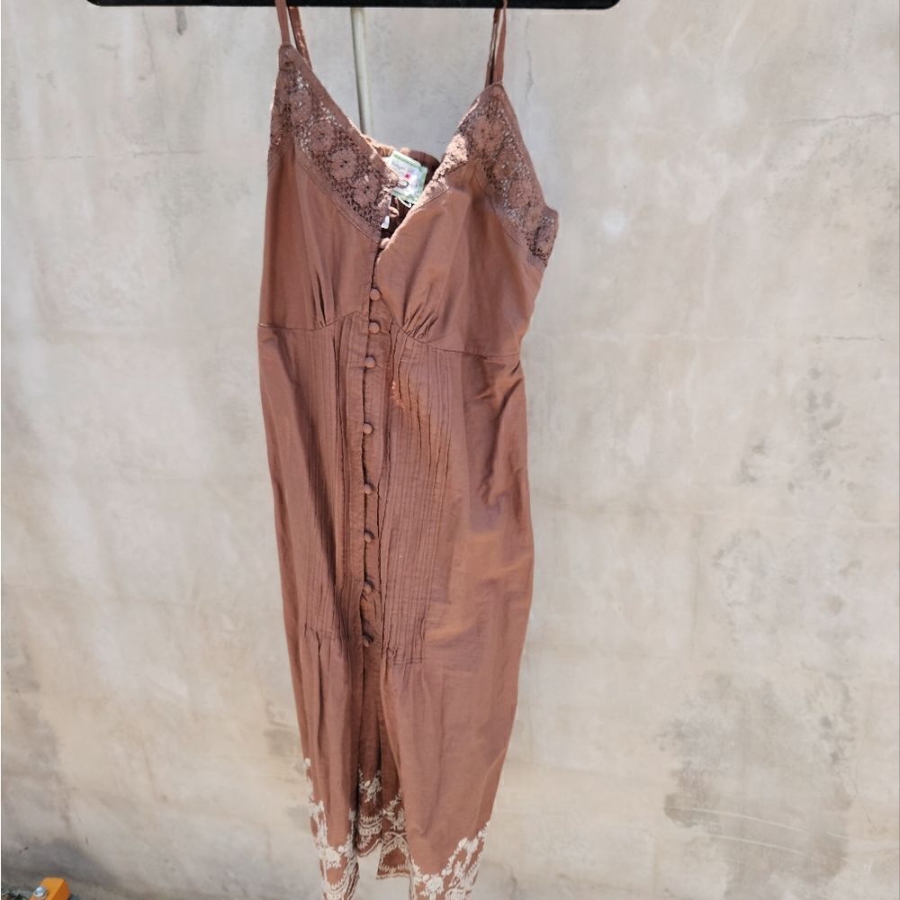 Glam vintage soul brown summer dress size 3